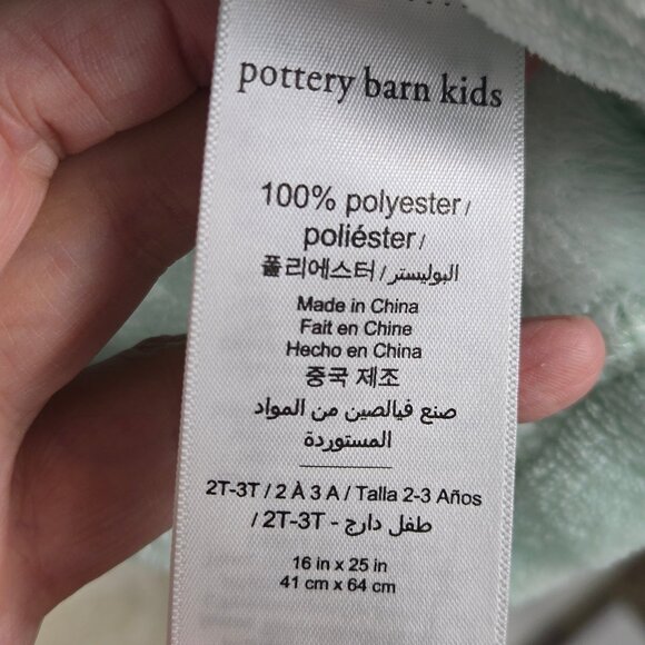 Pottery Barn Kids Size 2T-3T Aqua Robe Rainbow Accented Hood Belt Pockets - Picture 6 of 11